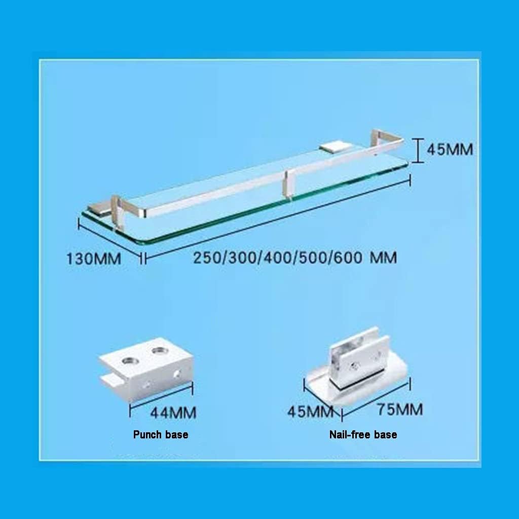 Wall Mounted Bathroom Glass Shelf 6MM Thick Tempered Rectangular
