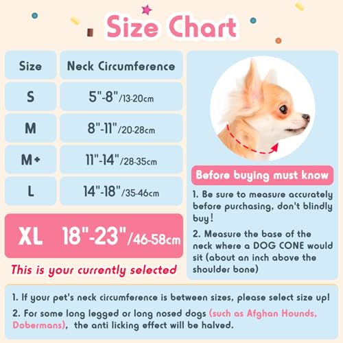 Image of Inflatable Dog Pillow Cone Collar After Surgery, Donut Soft Neck Cone for Golden Retriever & German Shepherd Extra Large Dogs, etc, Recovery E Collar to Stop Licking Pink