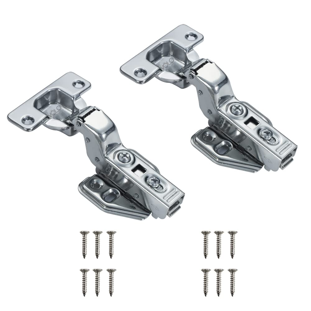 Volo Stainless Steel European Style Steel Clip-on Soft Close Concealed Cabinet Hinges, Crank 15,Inset (Color : Silver) (B08XNP6JQ4) Amazon Price History, Amazon Price Tracker
