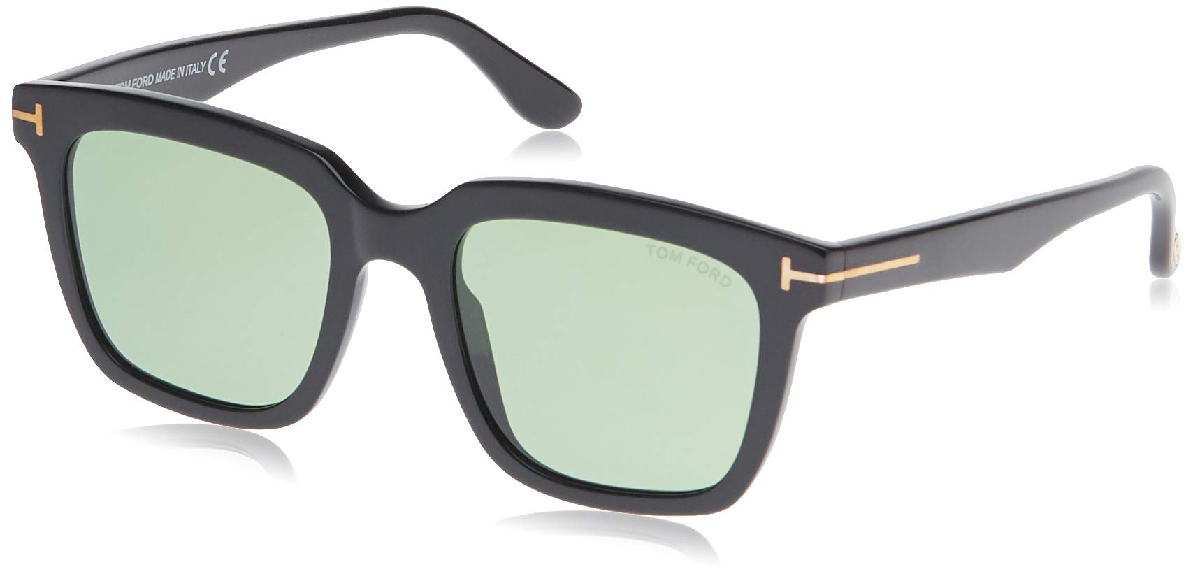 Square Unisex Sunglasses - Green Lens, FT0646-01N- 145 mm