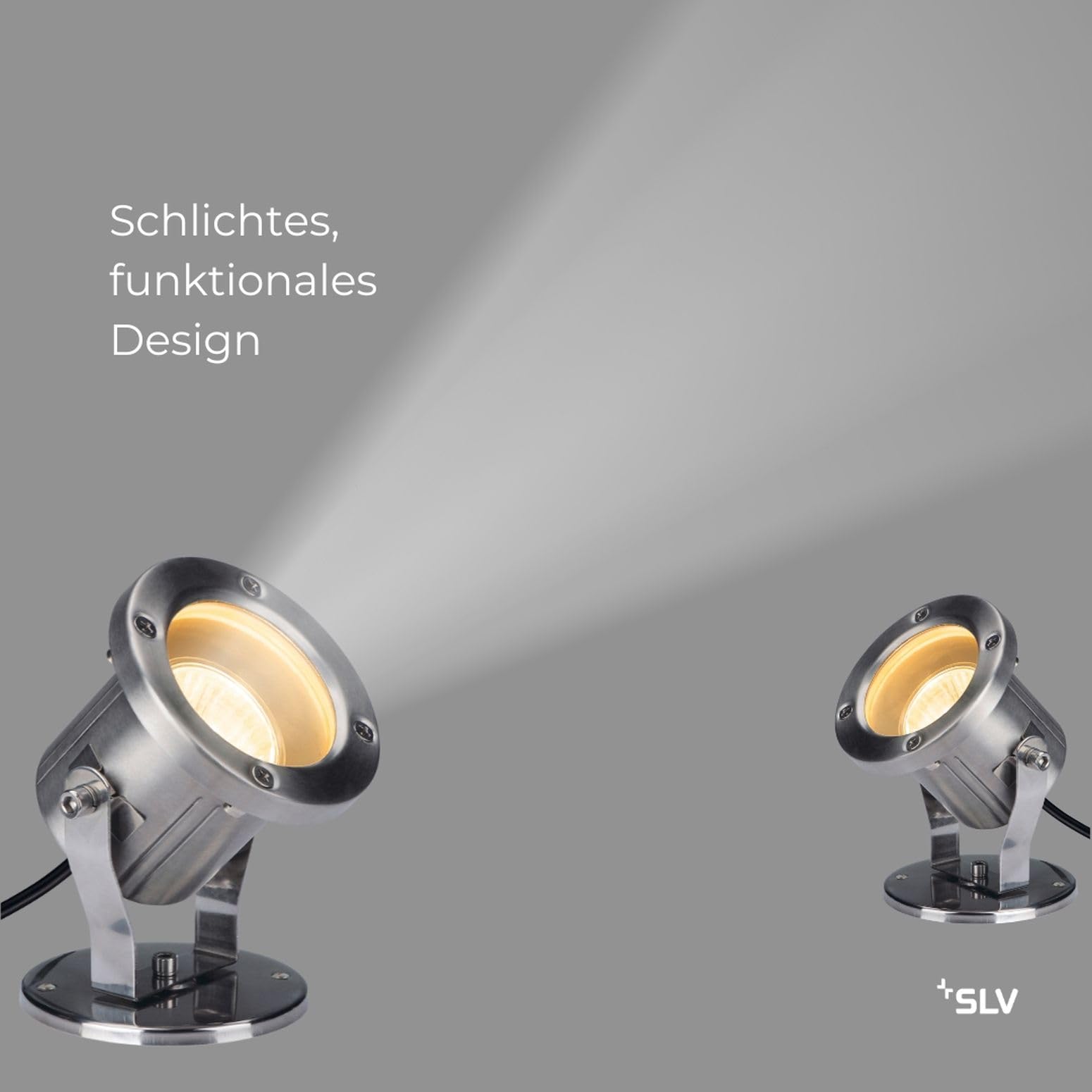SLV NAUTILUS 10 SPOT | Außenlampe für die Beleuchtung von Garten, Terrasse, Pflanzen, Wegen, Teich, Aussen-Leuchte, Außen-Strahler | IP55, edelstahl 316, max. 35W, GU10, Silver