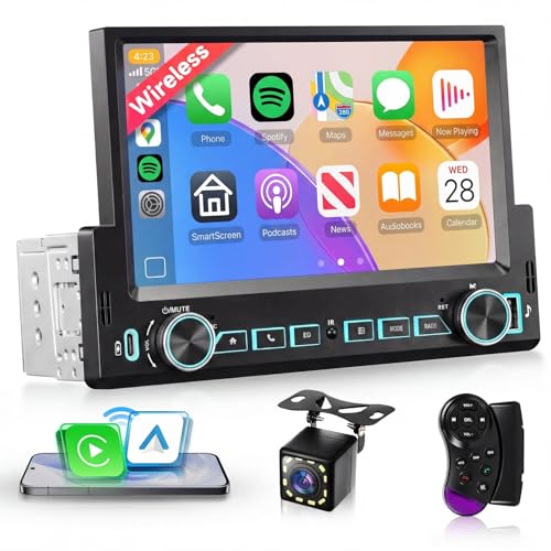 Radio para auto Single Din con pantalla táctil 7 pulg. miniatura 1