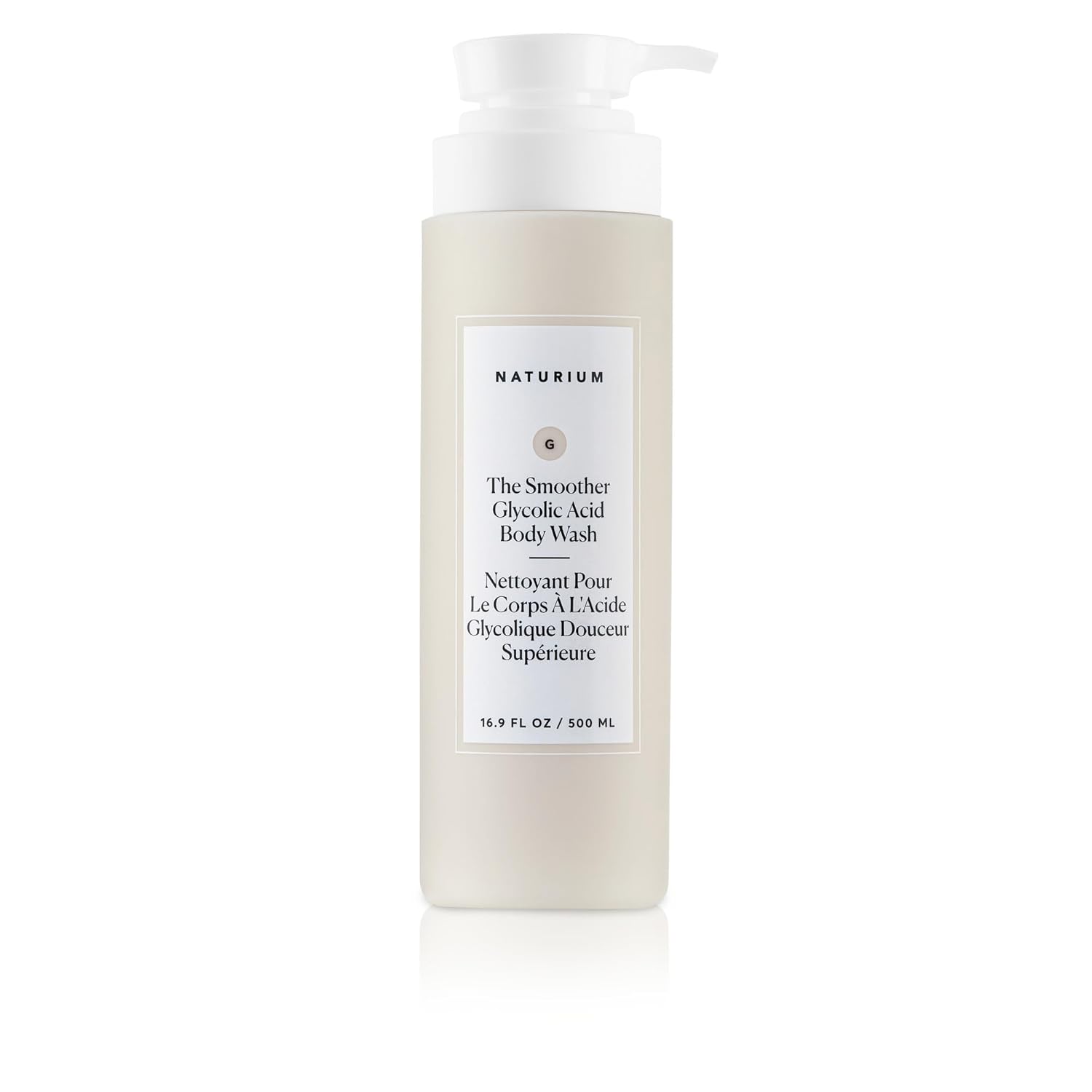 Naturium The Smoother Glycolic Acid Exfoliating Body Wash | With an AHA Blend of Glycolic & Lactic Acids, For Rough, Uneven Skin | 16.9 FL OZ / 500 ml