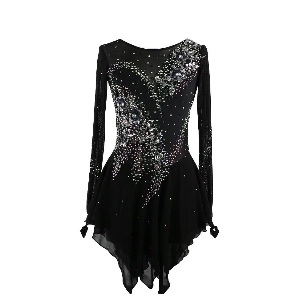 Vestidos De Baile De Patinaje De Bordado De Bordado para Niñas Falda del Concurso De Patinaje sobre Hielo De Ballet Femenino Gimnasia Leotardos Disfraz De Patinaje De Dama