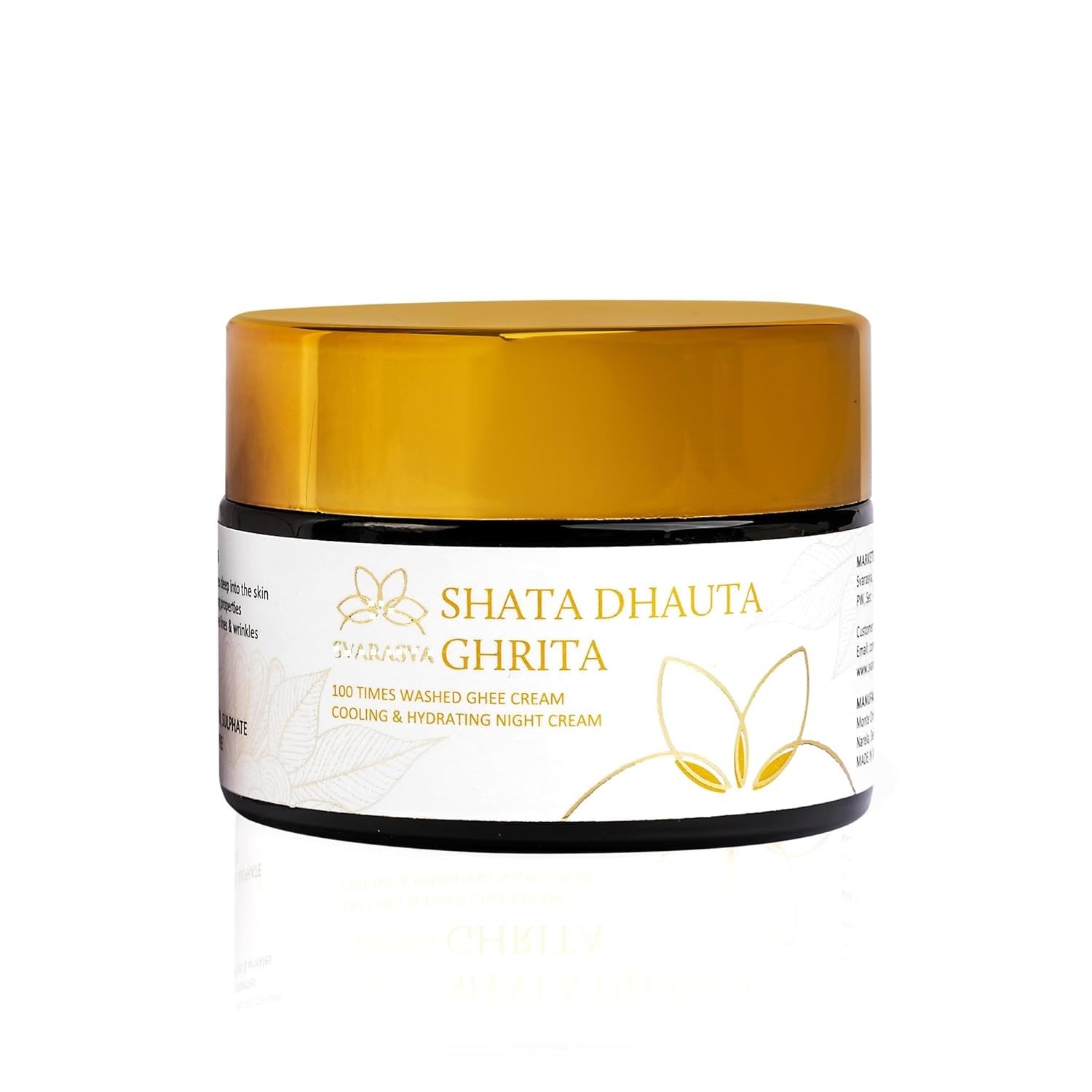 Sv'arasya Shata Dhauta Ghrita - Natural Desi Ghee Skin Moisturizer and Night cream (100 Times Washed Ghee) | Even, nourishing, moisturising and Anti