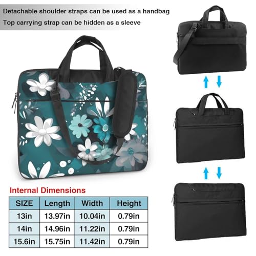 Maletín para laptop con patrón floral, 15.6 pulg miniatura 3