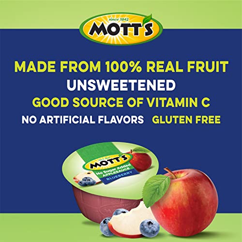 Mott's No Sugar Added Blueberry Applesauce, 3.9 Oz Cups, 6 Count #TOP1