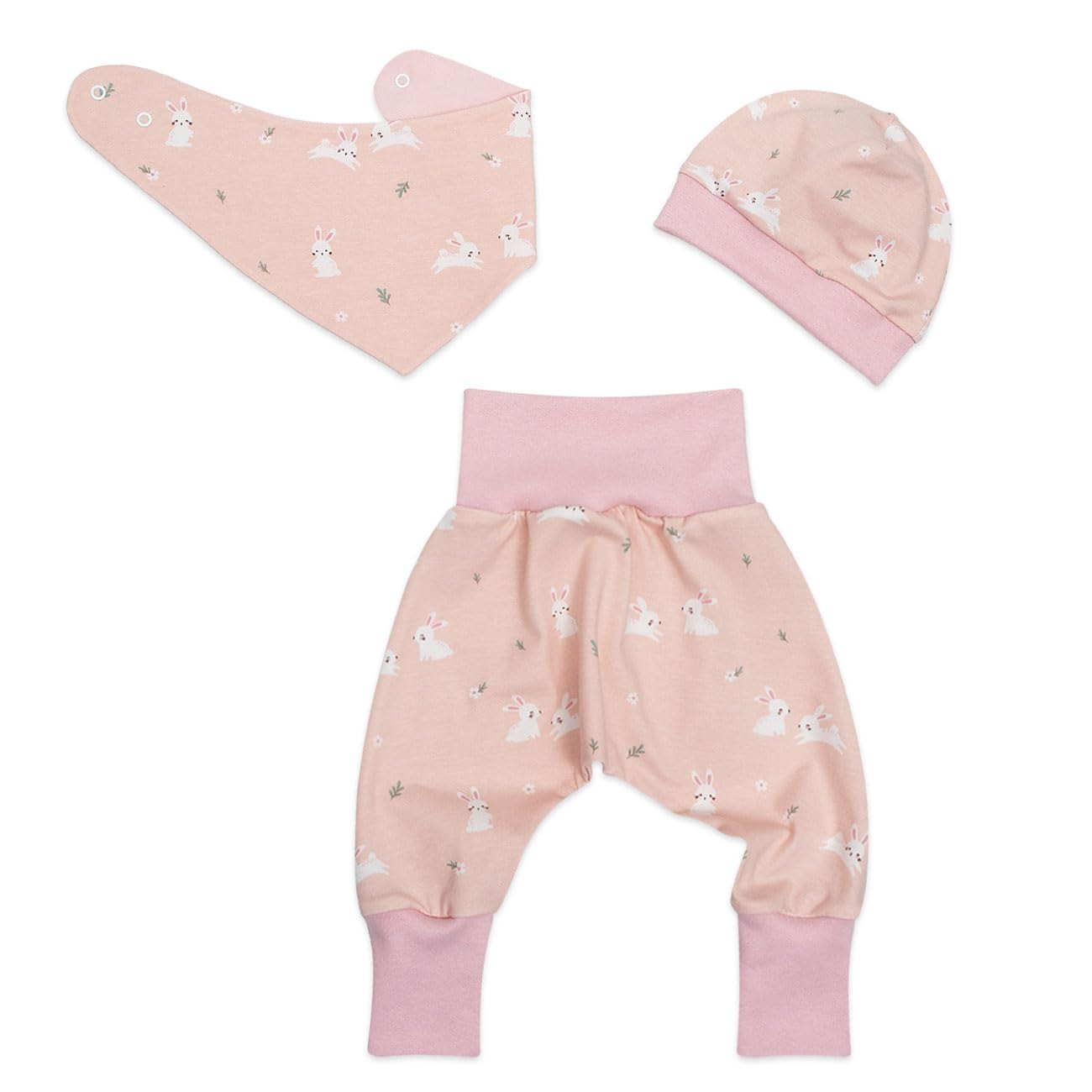 "SÜSSE ZWERGE" Pumphose Hasen - Hoppelhasen - Baby Frühchen Mädchen - Geschenk Geburt Taufe - handmade in Deutschland