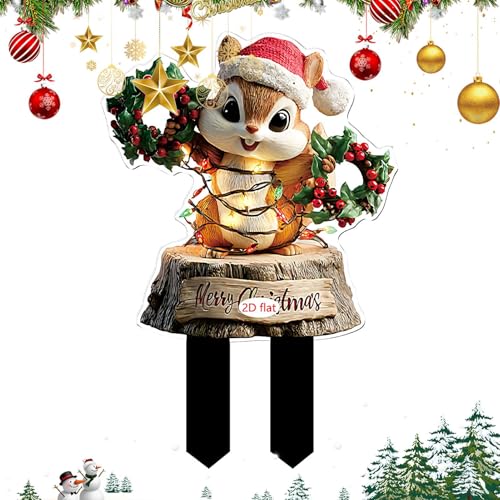 クリスマス 芝生 ステーク - 屋外 クリスマス 装飾 庭園 サイン | パーティー用品屋外装飾サインポーチ・芝生・プランター・パティオ・植木鉢・通路用