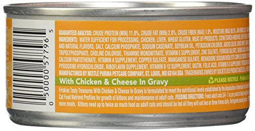 Friskies Canned Tasty Treasures Cat Food, Chicken And Cheese in gravy, 5.5 Oz - image 3