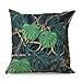 QVOOD Poszewki na poduszkę z tropikalnymi palmami i liśćmi, len, dekoracyjne, na sofę, kanapę, do samochodu, sypialni, domu, białe, 45 x 45 cm