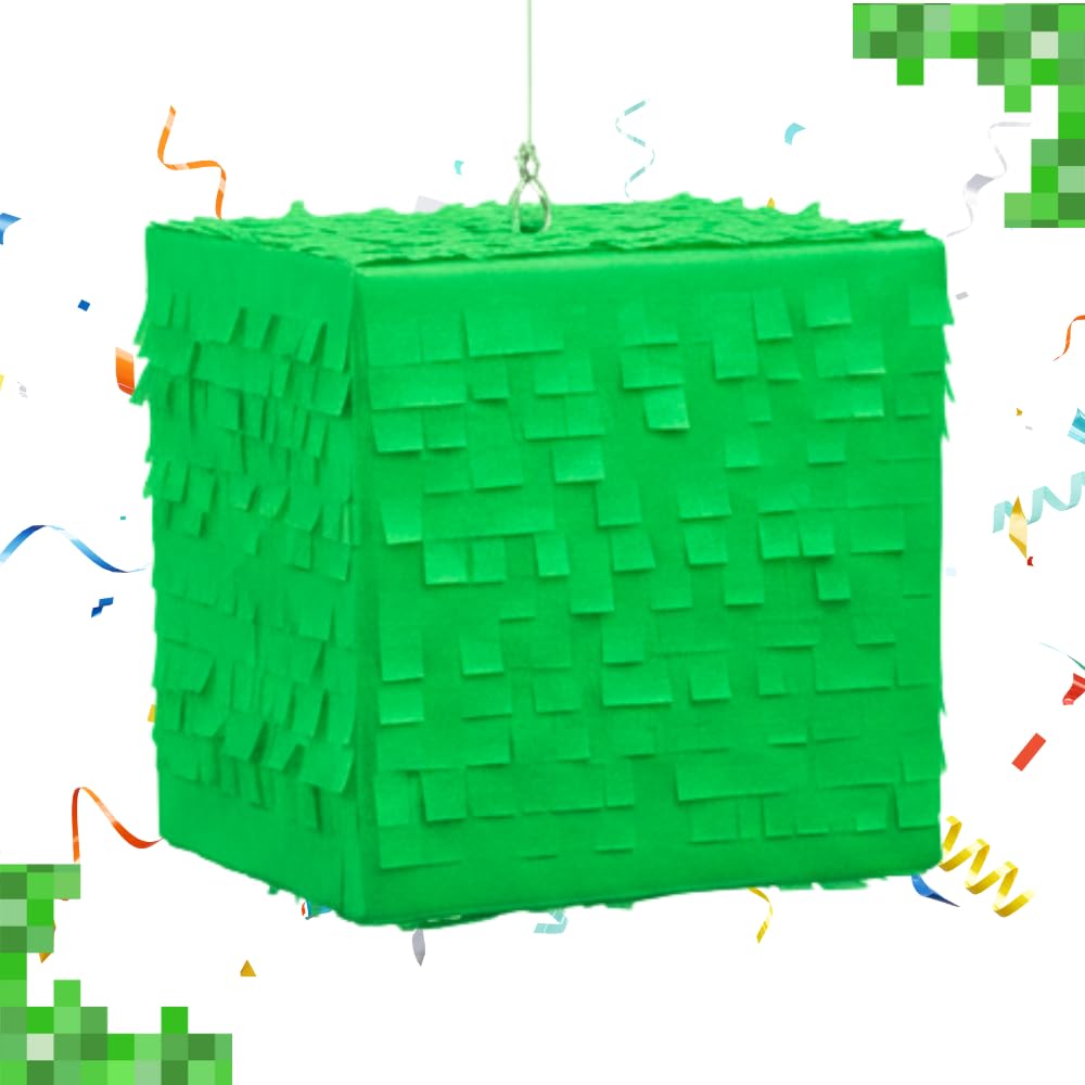 Photo 1 of ***MINECRAFT TYPE***Super Gaming 13” Green Piñata Storage Box Perfect for Birthdays, Parties, Gaming - Piñata Large