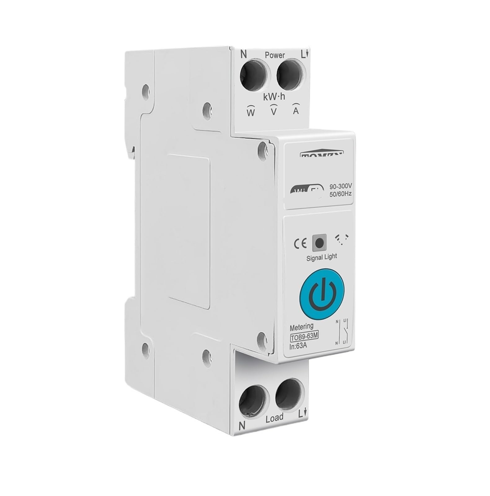 GVBAEPIEO TOB9-6 63A 1P+N Smart Switch Energy Meter kWh metering Monitoring Circuit Breaker Timer Relay(1-63a)