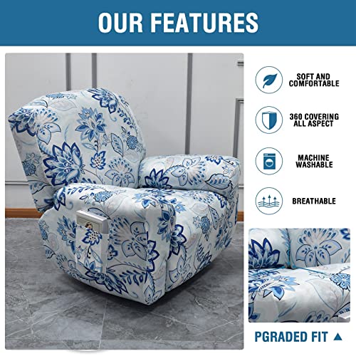 Image of Eco-Ancheng Recliner Slipcovers 4-Pieces Lazyboy Recliner Covers Recliner Couch Covers Recliner Chair Cover Non Slip Reclining Slipcovers with Storage Pockets Furniture Protector for Living Room