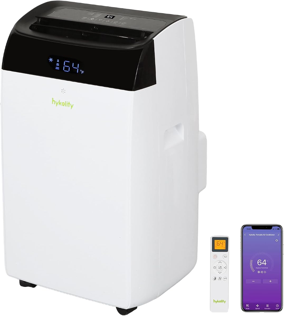 WiFi Enabled Portable Air Conditioner 14,000 BTU with Exhaust Hose, Cools Up to 700 Sq.Ft, 42dB Dual Motor 5-in-1 Smart AC Unit with Cool, Fan, Dehumidifier, 24H Timer & Sleep Mode