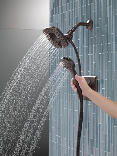 Image of Delta Faucet Ashlyn 17 Series Dual-Function Shower Trim Kit with 2-Spray Touch-Clean In2ition 2-in-1 Hand Held Shower Head with Hose, Venetian Bronze T17264-RB-I (Valve Not Included)