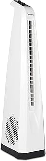 SYMPHONY Surround Bladeless Tower Fan for Home Office with Turbo Throw Swivel Action | Knob Control Panel | Low Power Consumption | White | 1 Year Warranty