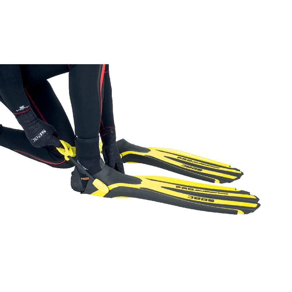 SEAC Propulsion S - Aletas de Buceo con talón Abierto y Correa para Cabestrillo - Fabricado en Italia