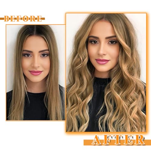 Image of YDDM Tape in Hair Extensions Human Hair, 20pcs 14 Inch Honey Blonde 100% Remy Human Hair for Women Straight Seamless Invisible Tape in Hair Extensions(27#, 14 Inch)