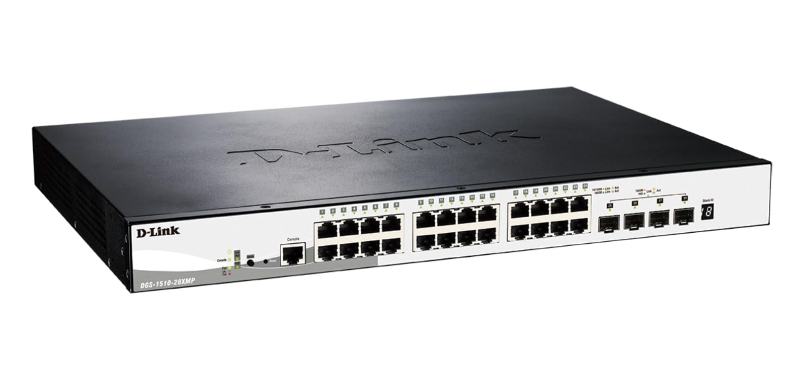 D-Link DGS-1510-28XMP Switch Smart Manageable 28 Ports Gigabit 10/100/1000mbps avec POE+- Idéal pour Entreprise Administration et Réseaux Gérés