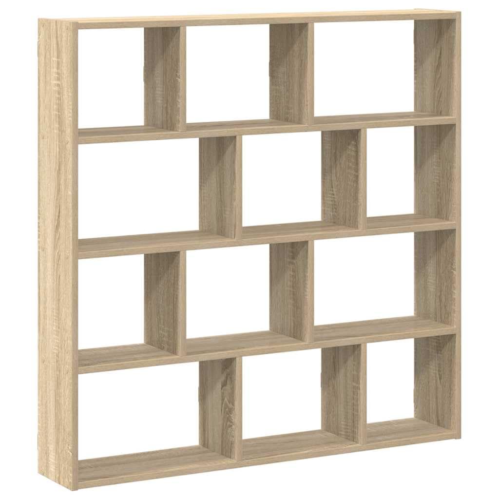 vidaXL Würfelregal 12 Fächer Sonoma-Eiche Holzwerkstoff, Regal, Wandregal, Würfelregal Wandmontage, schwebendes Würfelregal, Würfel Wandregal