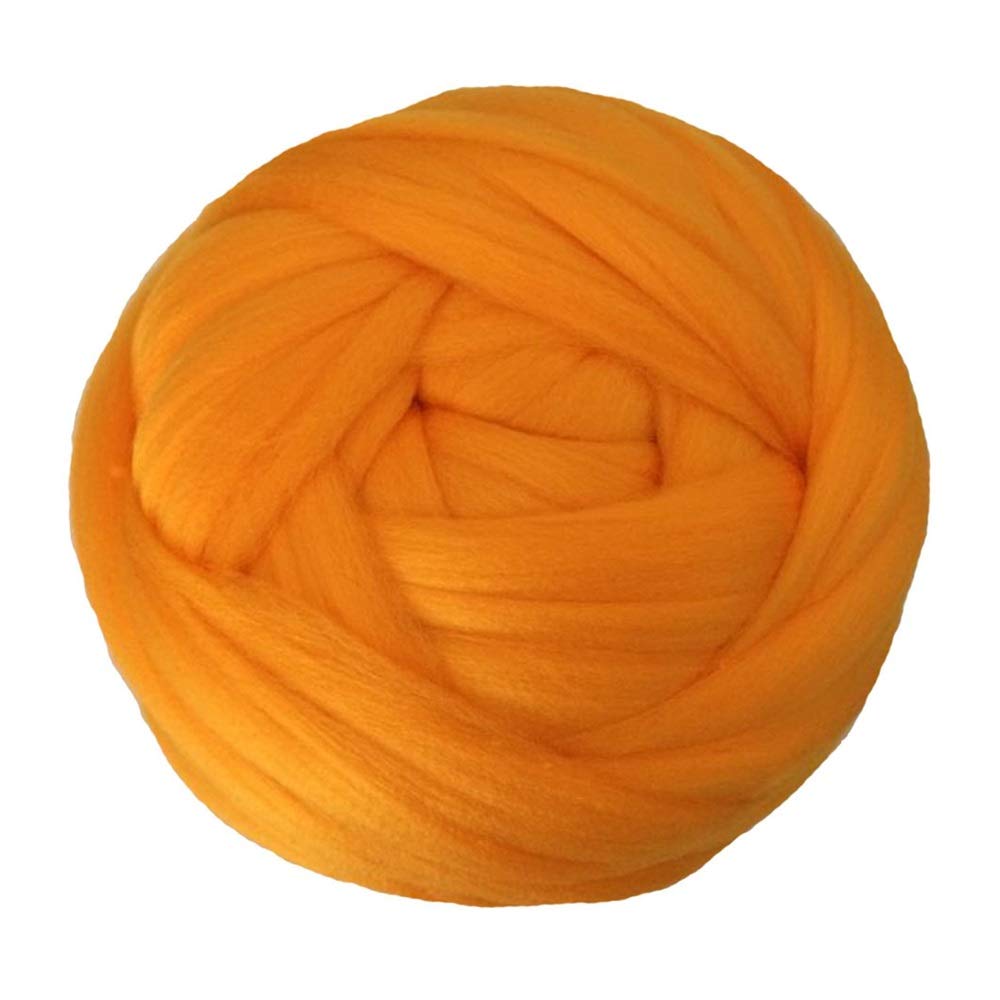 Gruba przędza bawełniana, Gruba włóczka 1000g, 2,2 funta na motek, wielokolorowy koc do robótek ręcznych, dekoracja domu(Orange)