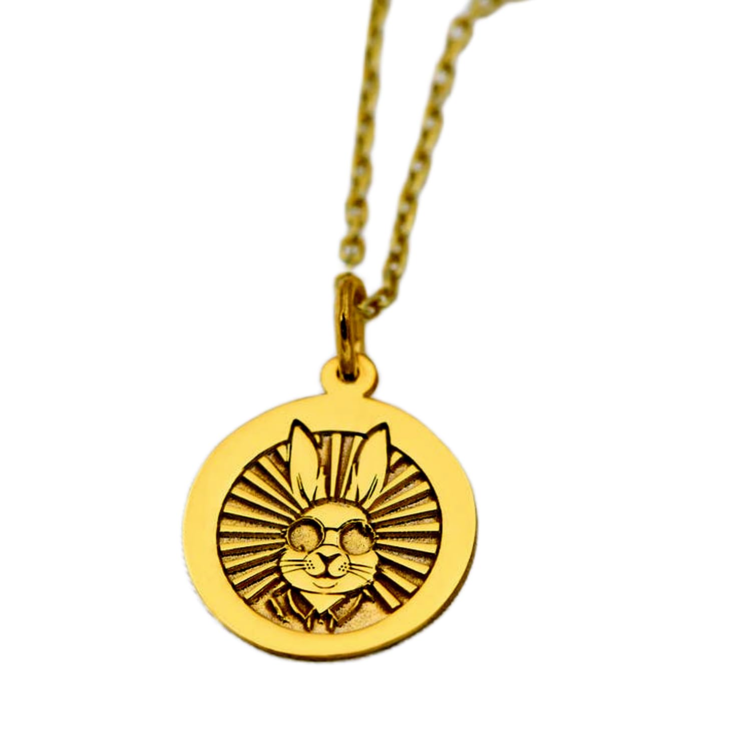Collar de plata de ley 925 hipoalergénico con colgante de conejo 5