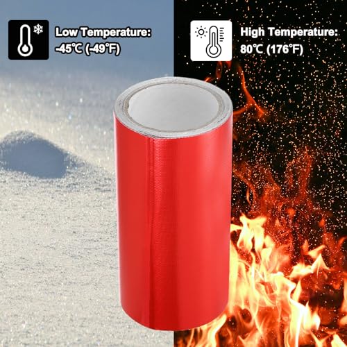 Image of PATIKIL Awning Repair Tape 8 inch x 26ft Waterproof Canvas Tape High Adhesive Tear Repair Patch Kit for PVC Tarpaulin Tent Awning Fabric RV Sail Boat Cover, Red