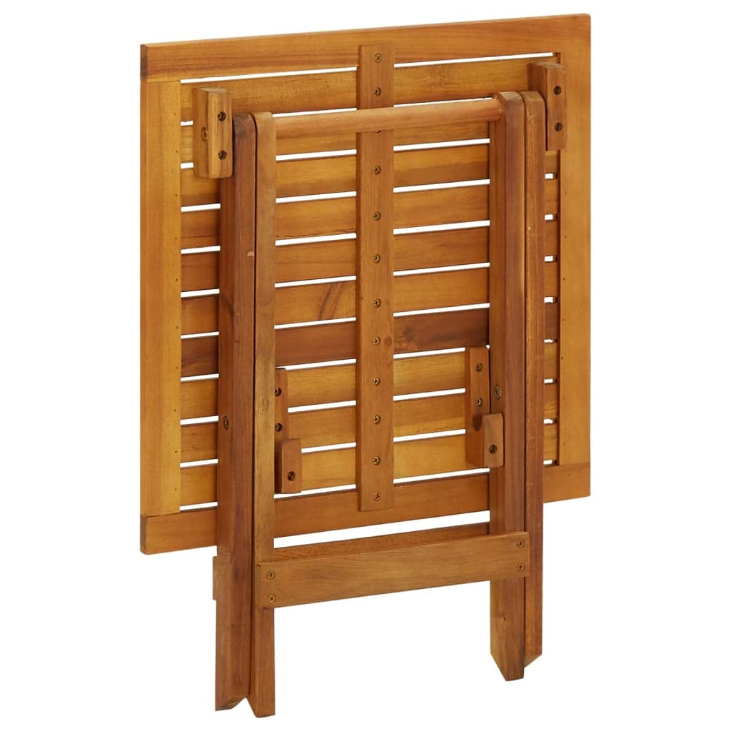 Stół bistro z litego drewna akacjowego, 46 x 46 x 47 cm, stół ogrodowy, na taras, balkon, kemping, do jedzenia, pikniku