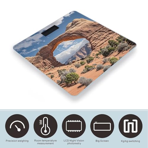 Báscula digital de baño con vidrio templado y pantalla LCD miniatura 3