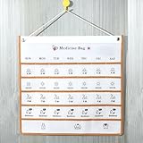 お薬カレンダー 1ヶ月 壁掛け おくすり カレンダー お薬カレンダー 6*6cmポケット １か月分 ウォールポケット 服薬管理（不織布 44×42cm）