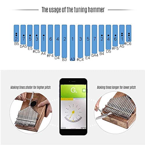 Piano de pouce portable de 17 touches Kalimba Mbira - Les Beatles, Paul McCartney, John Lennon, RIngo Starr, George Harrison Piano de pouce portable de 17 touches Kalimba Mbira – Image 7