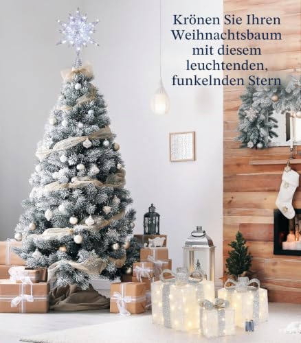 Luxspire Weihnachtsbaumspitze, 3D-Lichtstern mit USB-Anschluss und Fernbedienung, 9… – Ansicht 6