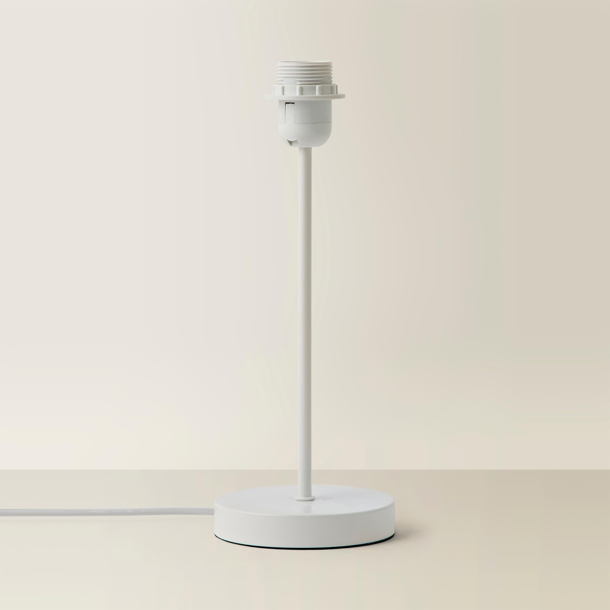 ValueLights | White Metal Single Stem Table Lamp Base for Living Room Bedroom | Table Lamps, Home Décor & Improvement Essential