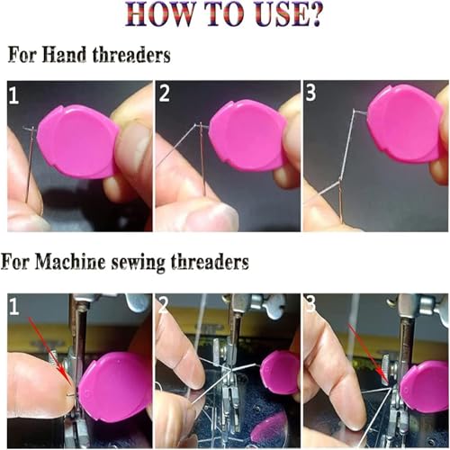 Image of Needle Threader, Small Needle Eye Threader Tool, Easy Threader for Machine and Hand Sewing, Threading, Ideal for Needlework, with Transparent Box, Color Random (6pcs) (5+5 Threader with Box)