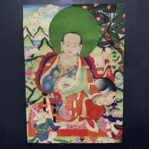 Thangka tibétain en soie Arhat de 83 cm FENNYYAR pour la décoration murale du salon