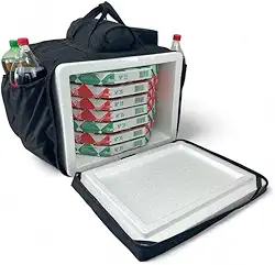 Mochila Térmica para Entrega, Isopor 45 Litros, Bolsos Laterais, Compartimento para Pedidos