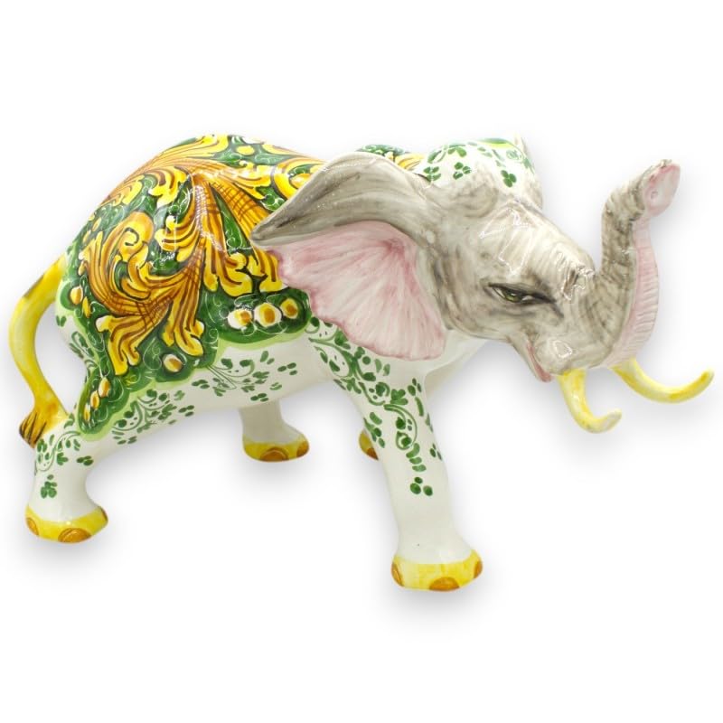 Éléphant en céramique de Caltagirone pour salon baroque