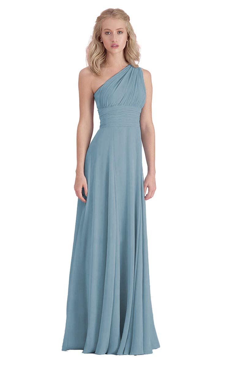 Lecureler Convertible Prom Bridesmaid Dress Dusty Blue Size 8
