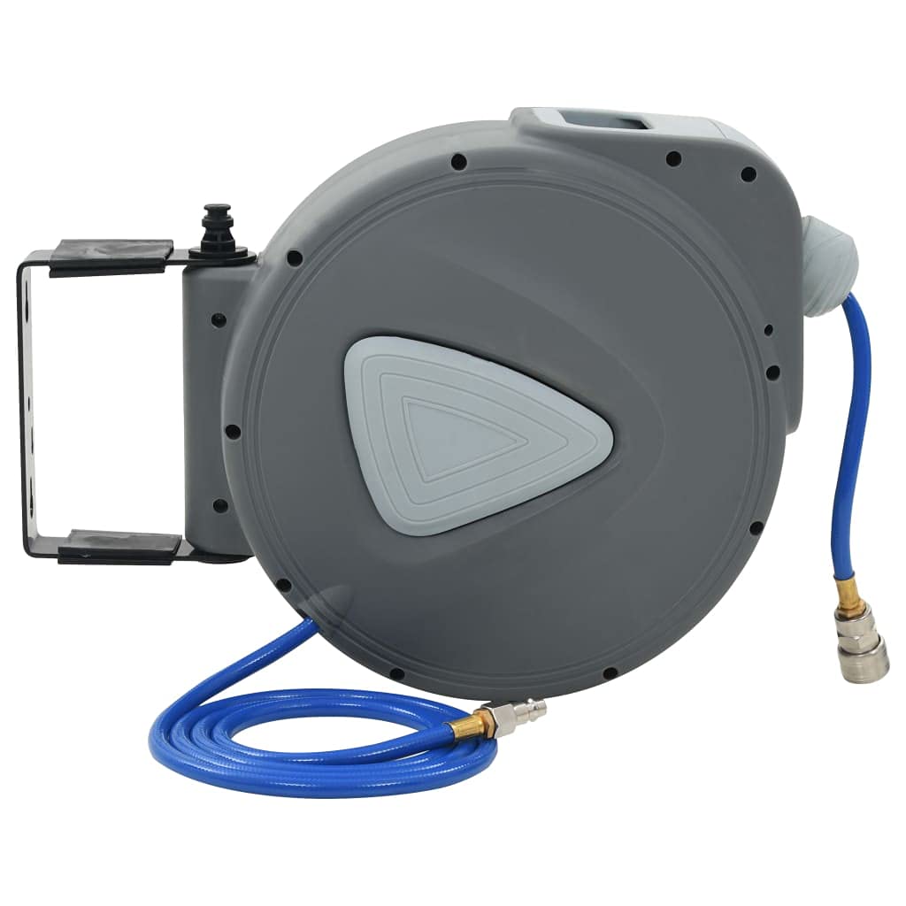 vidaXL 143255 - Enrollador automático de Manguera de Aire comprimido (1/4"), Color Gris