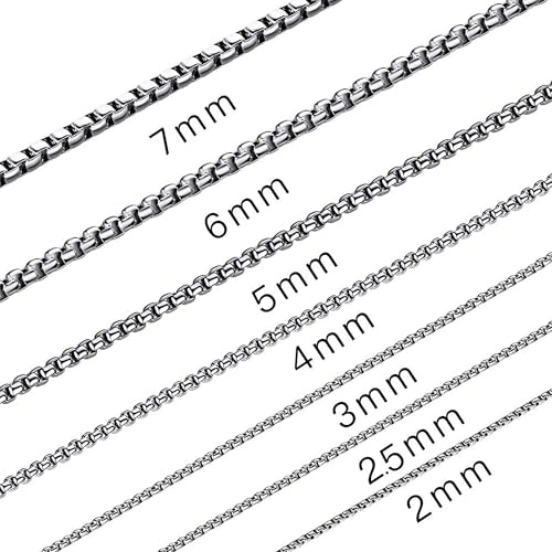 SANNYRA Silver Chain for Men - 2mm 20 Inches Stainless...