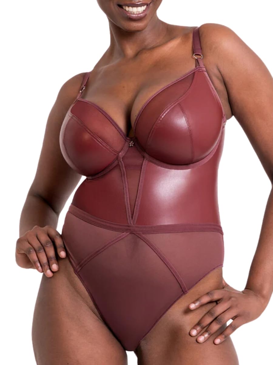 Curvy Kate Lucky Star Plunge Body Oxblood 38E