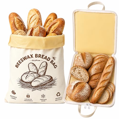 ICEFUN Wide-Opening U-Zipper Beeswax Bread...