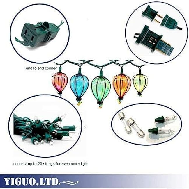 String Lights with 10 Bulbs, Multicolor Backyard Patio Decor Lights, Connectable Hanging UL Listed Fairy Lights Indoor Outdoor for Christmas Party (1PC)