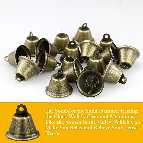 HXMJIED 60 Pcs Antique Bronze Jingle Bells - 38MM Mini Hanging Vintage Bells for Christmas and Crafts, 3.8 CM - Image 3