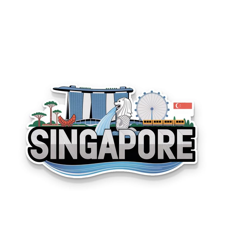 Image of Singapore 03 Fridge Magnets, Glossy Finish, Stylish Magnet for Fridge, Wardrobe & Metal Surfaces