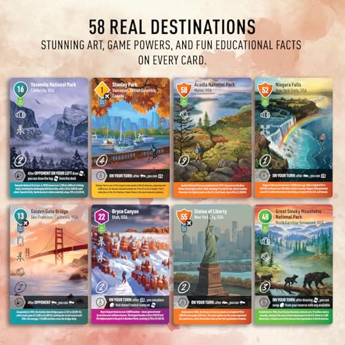 photo tour north america  family board game for kids and adults  travel strategy game  ages 8  easy to learn  15 players  fun for game night amp educational play