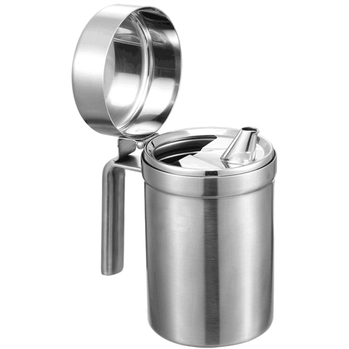Toyvian Distributore di Salsa in Acciaio Inox 304 da 550ml, Bottiglia Erogatrice di Olio Anti-goccia Manico, Contenitore per Olio da Cucina per Uso Domestico e Conservazione Condimenti