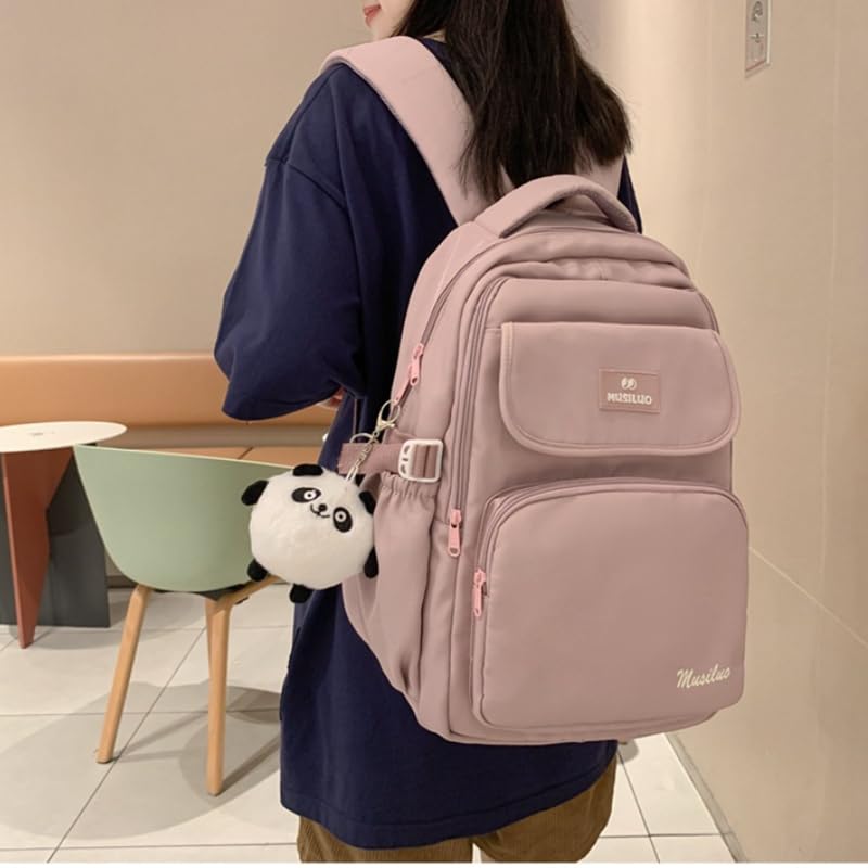 ALTALIVA Kawaii Mini Backpack Aesthetic Nylon Backpack FashionDaily Backpack for Women Laptop Daypack for Traveling (Pink)2