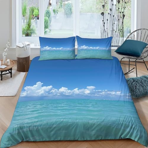 Housse de couette plage 3D en microfibre douce pour lit simple enfant - 4